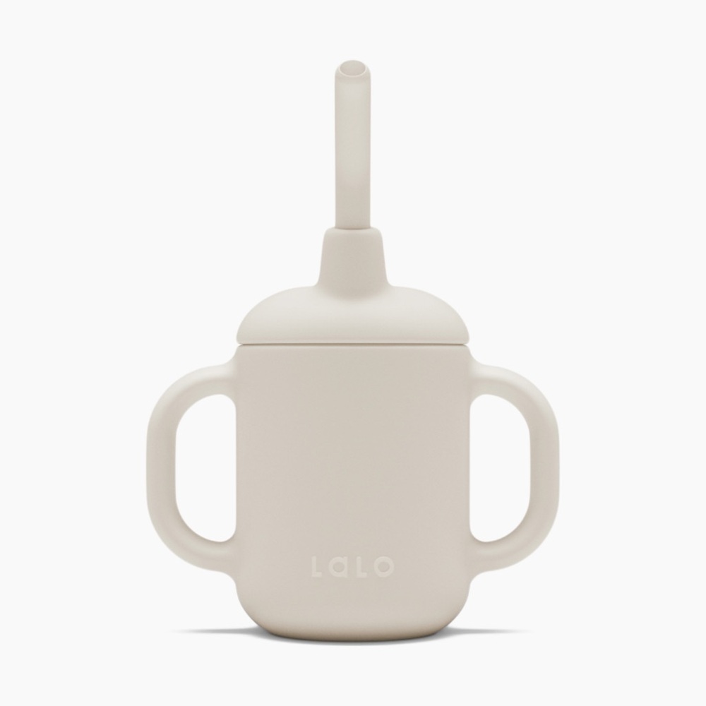 Lalo First Sips Baby/Toddler/ Kids Cream Sippy Cup